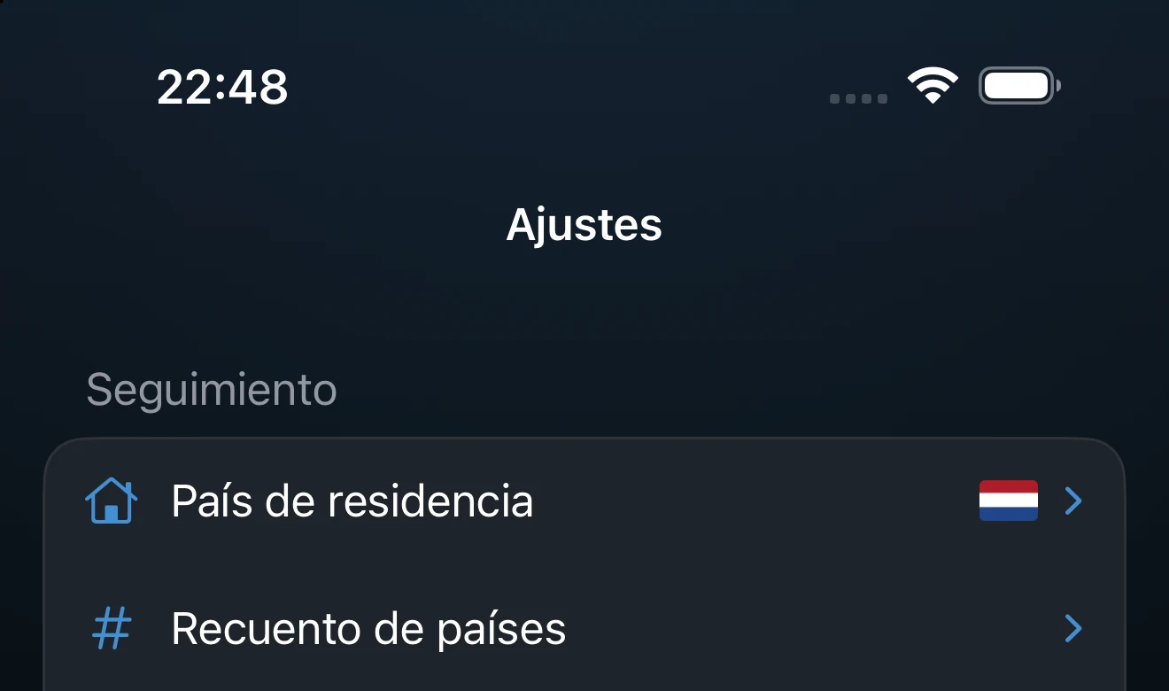 Pantalla de Ajustes con la fila Pasar a Pro