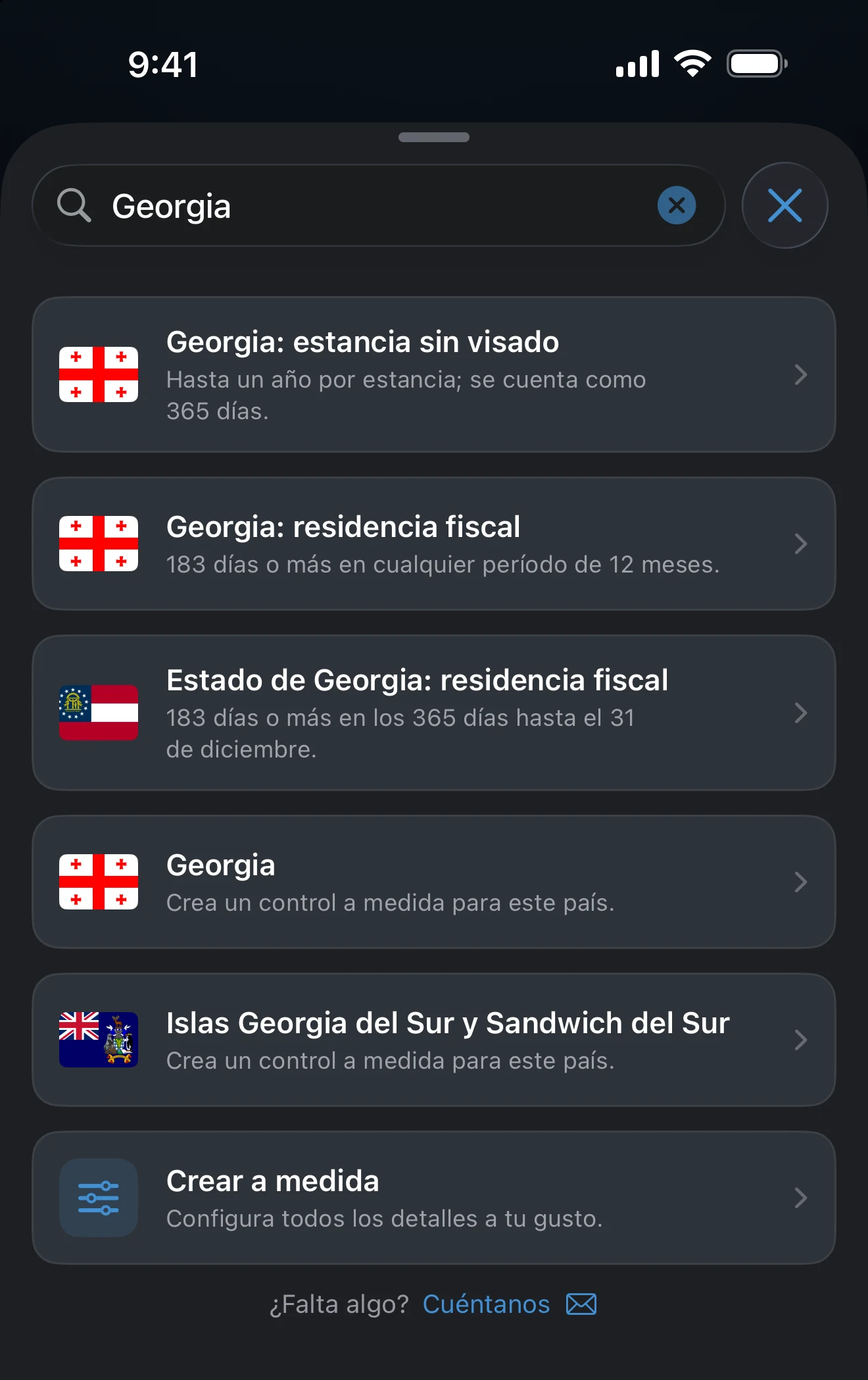 Resultados de búsqueda de Añadir un control para el nombre de un país