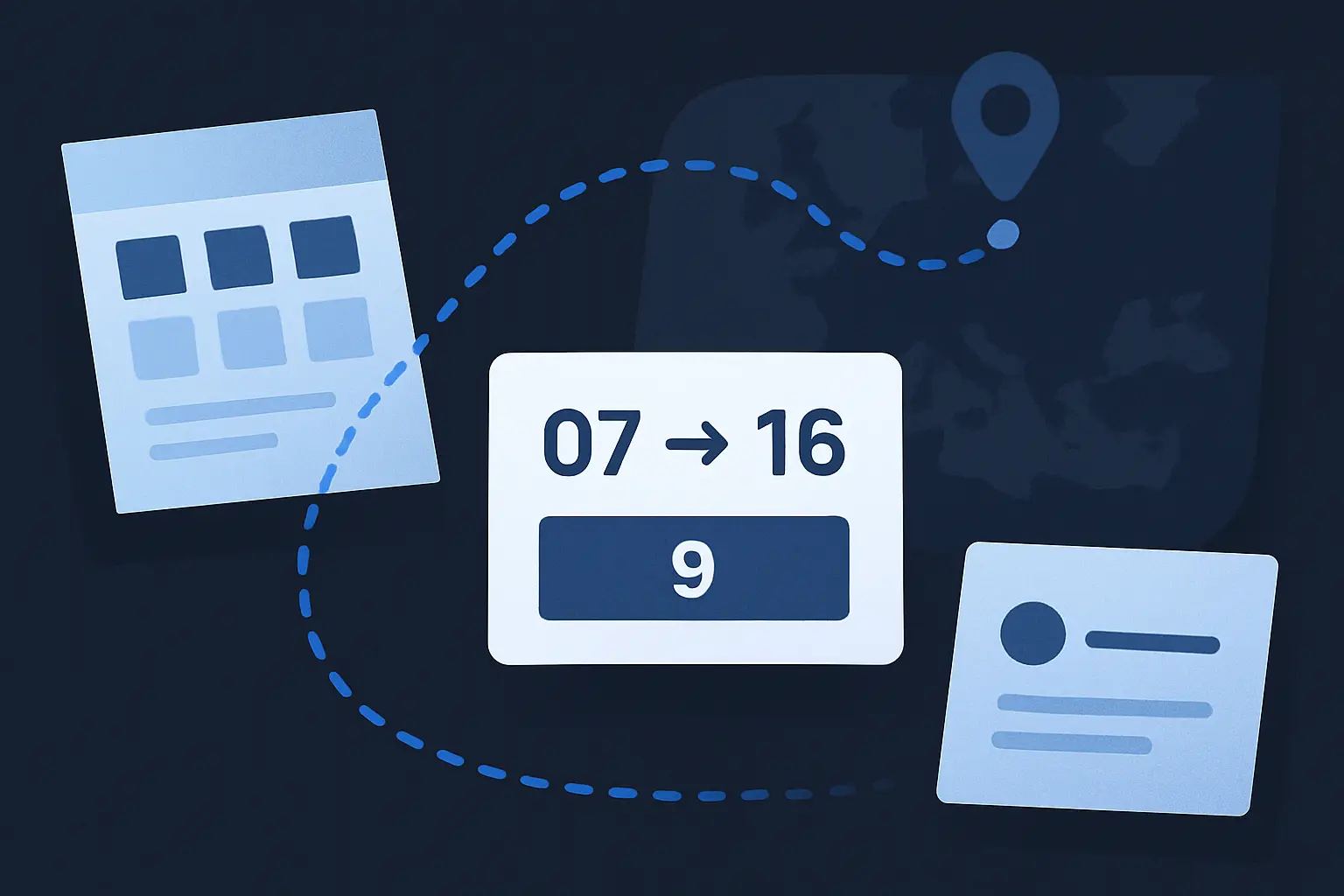 Supporting illustration for Trip Modes and Record Quality, focused on choosing the right date precision in the AtlasDays visual style.