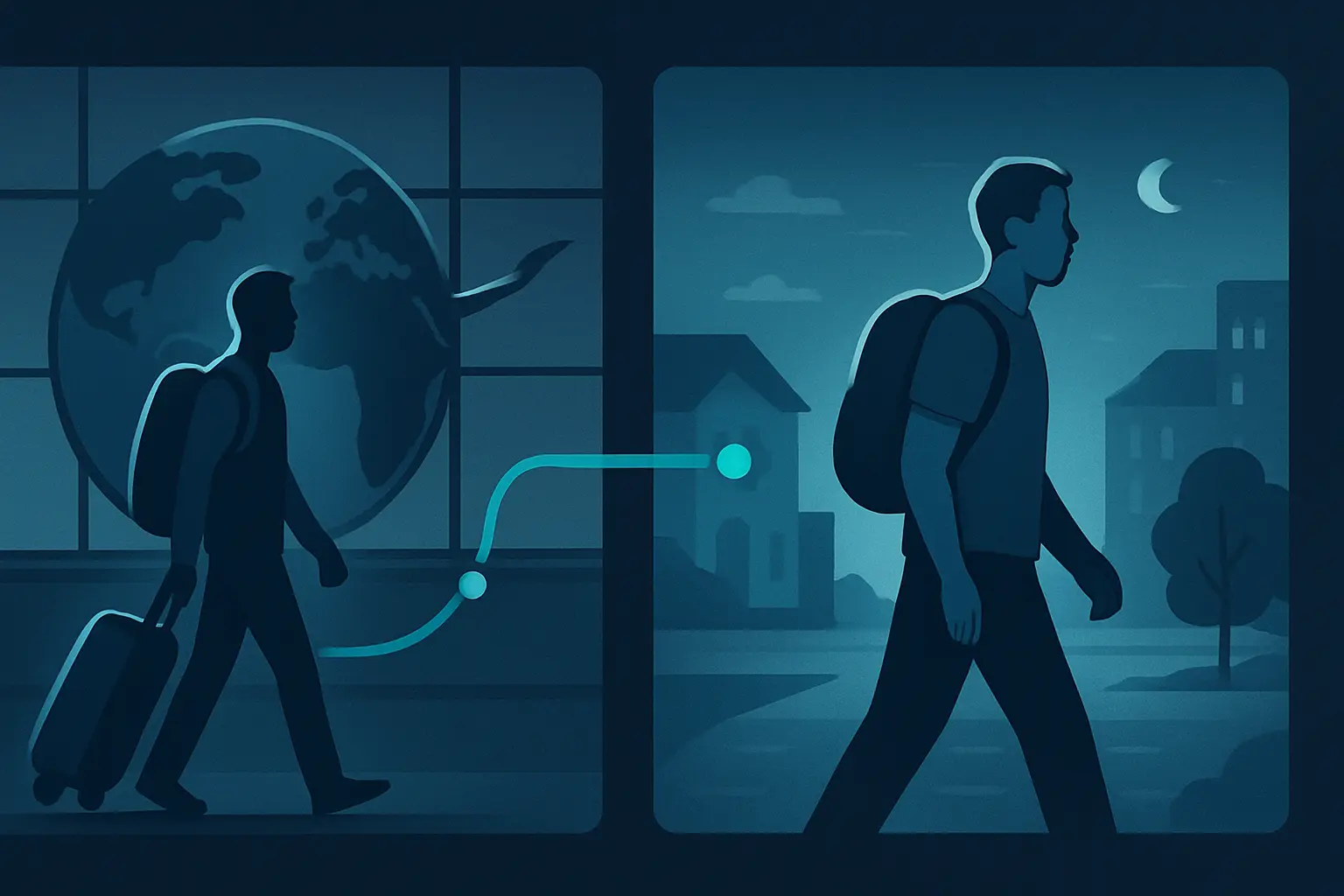 Supporting illustration for does a layover count as visiting a country, focused on body 2 in the AtlasDays visual style.