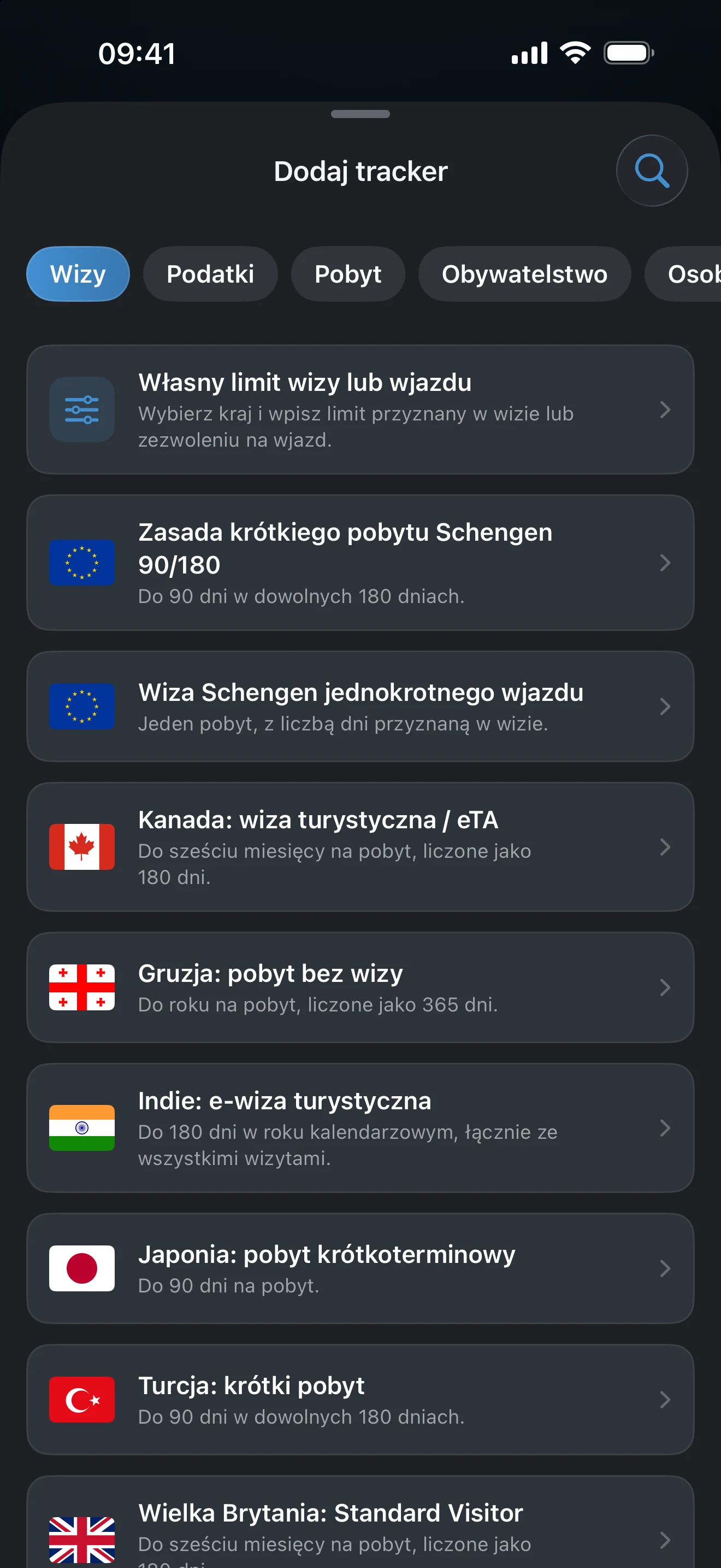 Szablony Schengen w sekcji „Limity wiz i wjazdu”: zasada krótkiego pobytu 90/180 i wiza jednokrotnego wjazdu