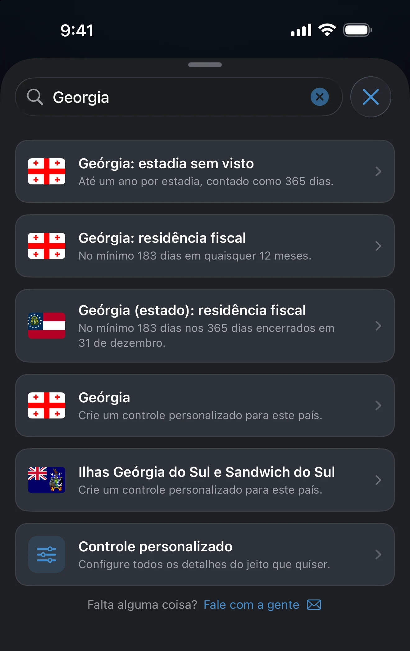 Resultados da busca em Novo controle para o nome de um país