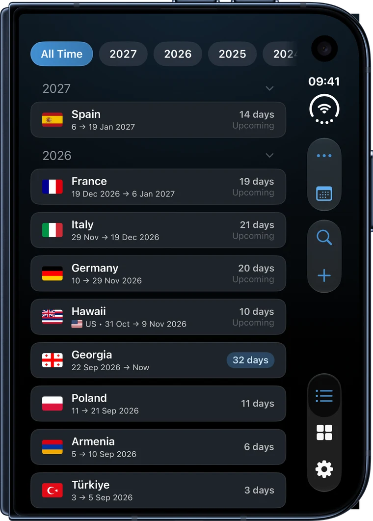 AtlasDays Timeline on the closed iPhone Duo